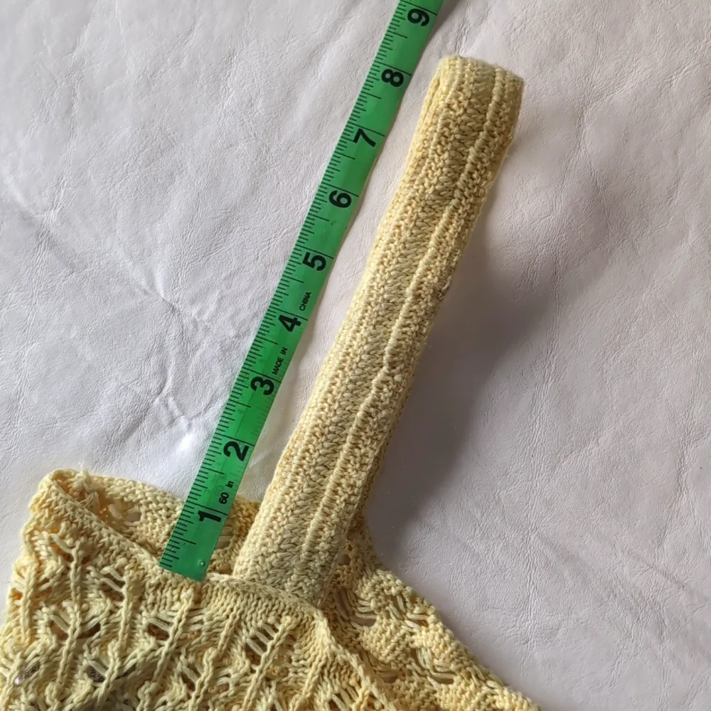 For Love & Lemons Yellow Crochet Knit Bra Top Women's Size Medium